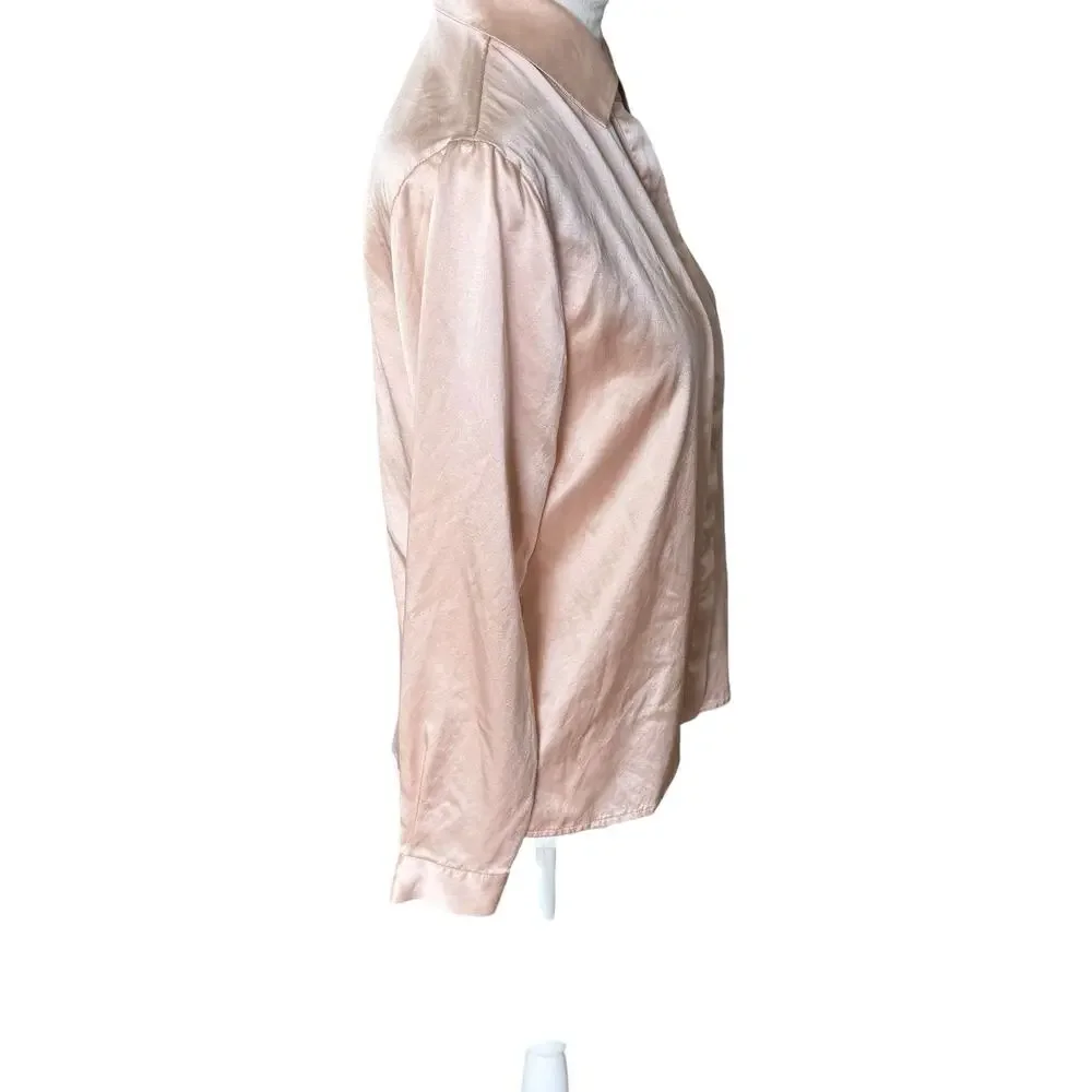 Lilysilk Basic Concealed Placket Silk Shirt Pale Pink Xs